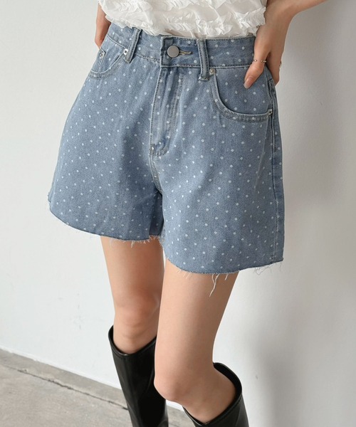Jewelobe(ジュエローブ)の「ミニドットデニムパンツ(その他パンツ・レディース・ブルー/サックスブルー・S/M)」の8枚目の写真