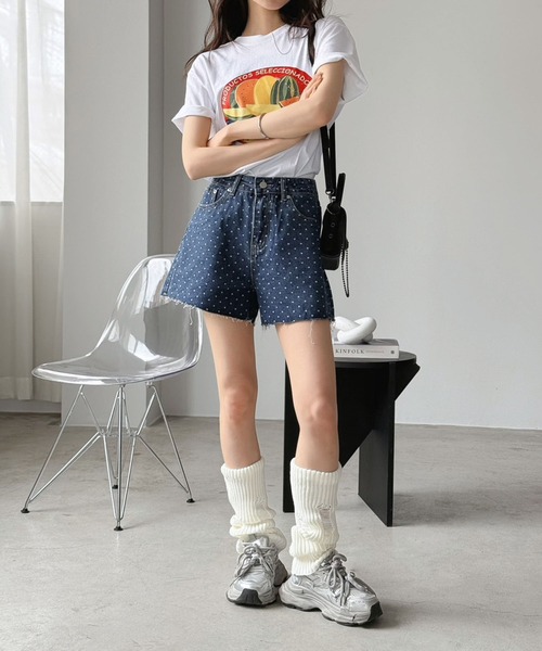Jewelobe(ジュエローブ)の「ミニドットデニムパンツ(その他パンツ・レディース・ブルー/サックスブルー・S/M)」の12枚目の写真