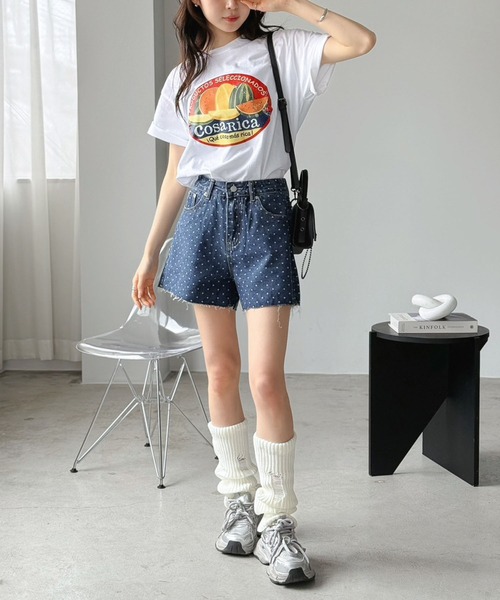Jewelobe(ジュエローブ)の「ミニドットデニムパンツ(その他パンツ・レディース・ブルー/サックスブルー・S/M)」の14枚目の写真