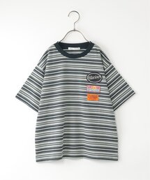 ikka | 【親子コーデ】【冷感/遮熱】 3ワッペンボーダーTシャツ (120cm~160cm)(Tシャツ/カットソー)