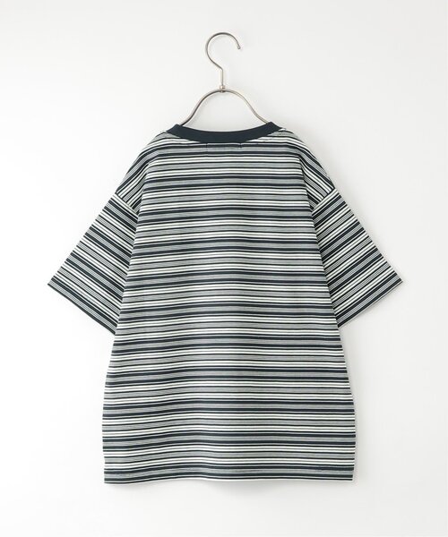 ikka（イッカ）の「【親子コーデ】【冷感/遮熱】 3ワッペンボーダーTシャツ (120cm~160cm)（Tシャツ/カットソー・キッズ・ネイビー/ブラック・160/150/140/130/120）」の9枚目の写真