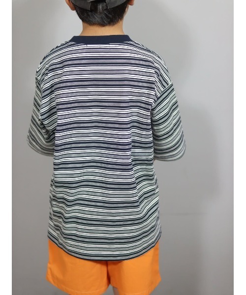 ikka(イッカ)の「【親子コーデ】【冷感/遮熱】 3ワッペンボーダーTシャツ (120cm~160cm)(Tシャツ/カットソー・キッズ・ネイビー/ブラック・160/150/140/130/120)」の16枚目の写真