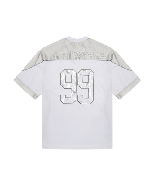 NINEZ(ナインゼット)の「99アプリケラグビーオーバーサイズTシャツ (2色)(Tシャツ/カットソー・メンズ・ホワイト/ブラック・2XL/LARGE/X-LARGE)」の7枚目の写真
