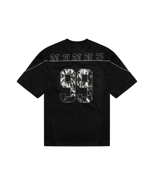 NINEZ(ナインゼット)の「99アプリケラグビーオーバーサイズTシャツ (2色)(Tシャツ/カットソー・メンズ・ホワイト/ブラック・2XL/LARGE/X-LARGE)」の9枚目の写真