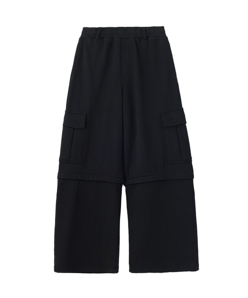 X-girl(エックスガール)の「EMBLEM POCKET 2WAY BUGGY SWEATPANTS(スウェットパンツ・レディース・アッシュ/ブラック・S/M)」の2枚目の写真