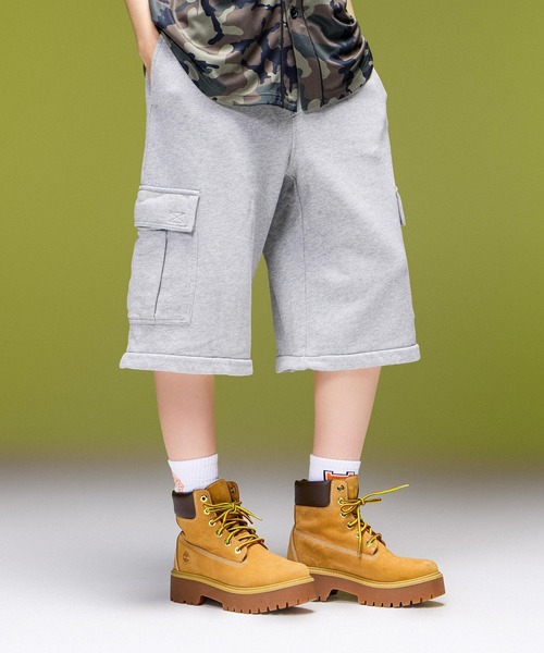 X-girl(エックスガール)の「EMBLEM POCKET 2WAY BUGGY SWEATPANTS(スウェットパンツ・レディース・アッシュ/ブラック・S/M)」の6枚目の写真