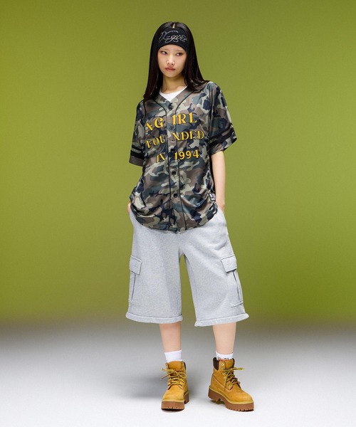 X-girl(エックスガール)の「EMBLEM POCKET 2WAY BUGGY SWEATPANTS(スウェットパンツ・レディース・アッシュ/ブラック・S/M)」の7枚目の写真