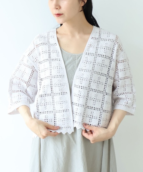 yuni（ユニ　）の「△cotton Lace haori blouse（シャツ/ブラウス・レディース・ブラック・FREE）」の5枚目の写真