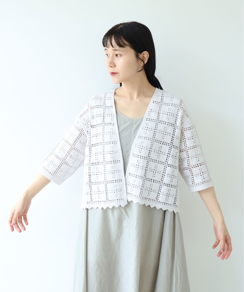 yuni（ユニ　）の「△cotton Lace haori blouse（シャツ/ブラウス・レディース・ブラック・FREE）」の6枚目の写真
