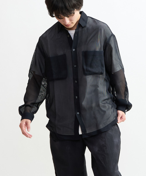 CONVERSE TOKYO(コンバーストウキョウ)の「BACK STAR★ MESH SHIRT(シャツ/ブラウス・レディース・ネイビー/ブラック/ライラック・MEDIUM/SMALL)」の3枚目の写真