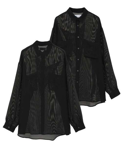 CONVERSE TOKYO(コンバーストウキョウ)の「BACK STAR★ MESH SHIRT(シャツ/ブラウス・レディース・ネイビー/ブラック/ライラック・MEDIUM/SMALL)」の2枚目の写真