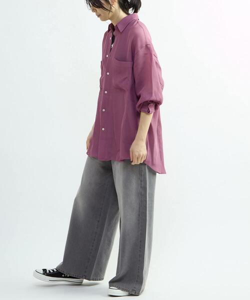 CONVERSE TOKYO(コンバーストウキョウ)の「BACK STAR★ MESH SHIRT(シャツ/ブラウス・レディース・ネイビー/ブラック/ライラック・MEDIUM/SMALL)」の8枚目の写真