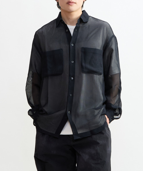 CONVERSE TOKYO(コンバーストウキョウ)の「BACK STAR★ MESH SHIRT(シャツ/ブラウス・レディース・ネイビー/ブラック/ライラック・MEDIUM/SMALL)」の11枚目の写真