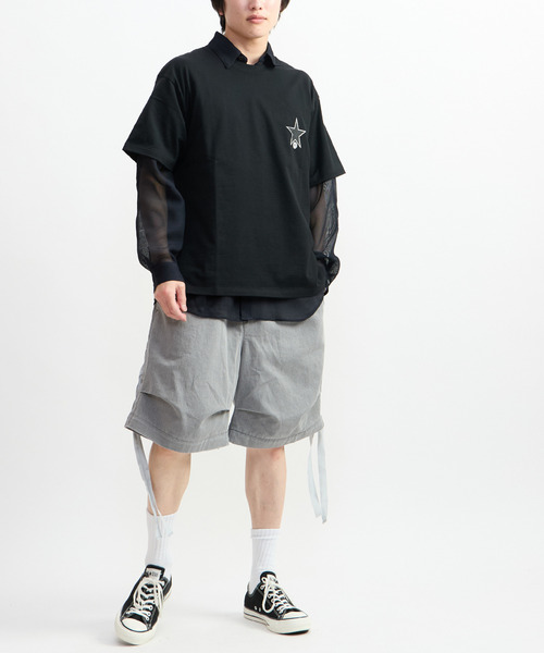 CONVERSE TOKYO(コンバーストウキョウ)の「BACK STAR★ MESH SHIRT(シャツ/ブラウス・レディース・ネイビー/ブラック/ライラック・MEDIUM/SMALL)」の12枚目の写真