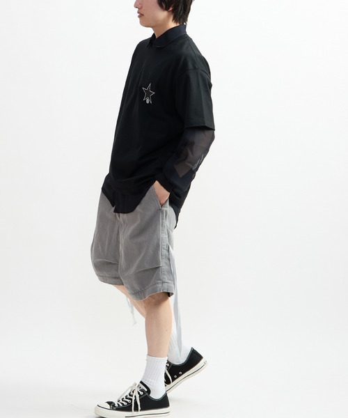 CONVERSE TOKYO(コンバーストウキョウ)の「BACK STAR★ MESH SHIRT(シャツ/ブラウス・レディース・ネイビー/ブラック/ライラック・MEDIUM/SMALL)」の14枚目の写真