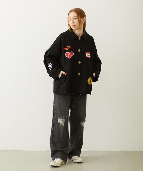 MILKFED.(ミルクフェド)の「PATCH HOODED JACKET(ブルゾン・レディース・ブラック/オフホワイト/ネイビー・S/M)」の7枚目の写真
