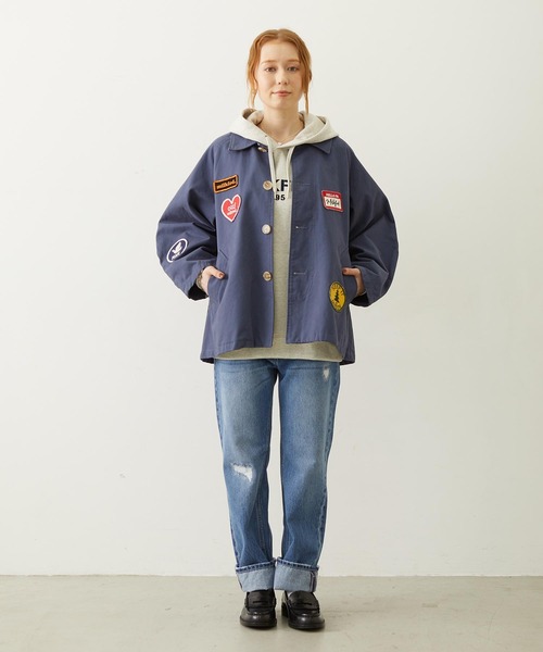 MILKFED.(ミルクフェド)の「PATCH HOODED JACKET(ブルゾン・レディース・ブラック/オフホワイト/ネイビー・S/M)」の16枚目の写真