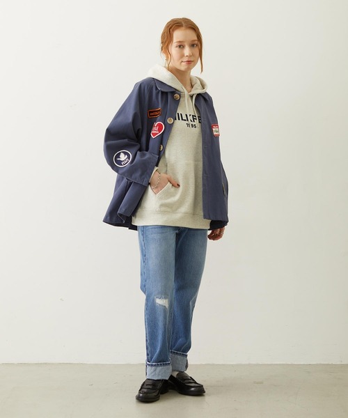 MILKFED.(ミルクフェド)の「PATCH HOODED JACKET(ブルゾン・レディース・ブラック/オフホワイト/ネイビー・S/M)」の17枚目の写真