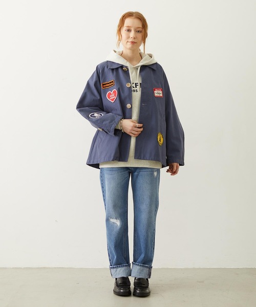 MILKFED.(ミルクフェド)の「PATCH HOODED JACKET(ブルゾン・レディース・ブラック/オフホワイト/ネイビー・S/M)」の18枚目の写真