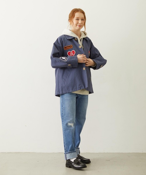 MILKFED.(ミルクフェド)の「PATCH HOODED JACKET(ブルゾン・レディース・ブラック/オフホワイト/ネイビー・S/M)」の21枚目の写真