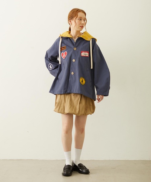 MILKFED.(ミルクフェド)の「PATCH HOODED JACKET(ブルゾン・レディース・ブラック/オフホワイト/ネイビー・S/M)」の13枚目の写真