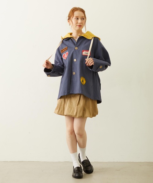 MILKFED.(ミルクフェド)の「PATCH HOODED JACKET(ブルゾン・レディース・ブラック/オフホワイト/ネイビー・S/M)」の14枚目の写真