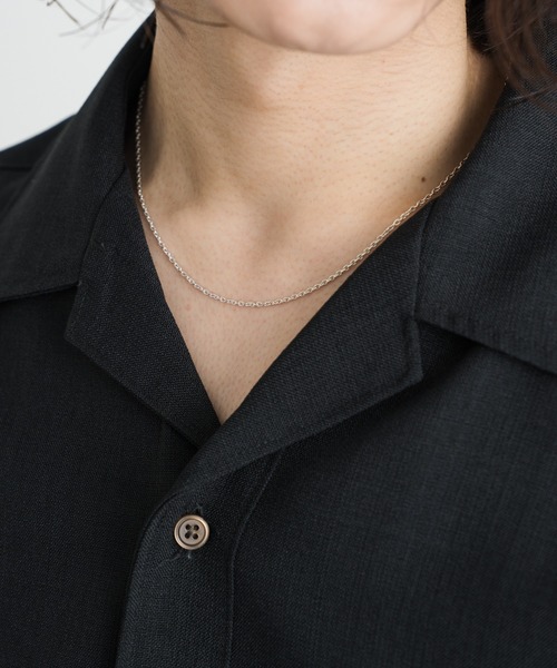 SINSS(シンス)の「Loose fit linen touch HS shirt / ルーズフィットリネンタッチハーフスリーブシャツ【接触冷感・防シワ・洗濯可能(セットアップ着用可能)】(シャツ/ブラウス・メンズ・チャコール/ベージュ・LARGE/MEDIUM/SMALL/X-SMALL)」の20枚目の写真