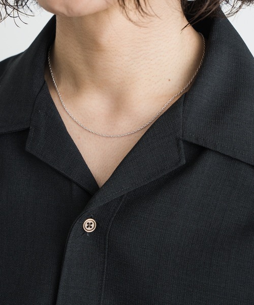 SINSS(シンス)の「Loose fit linen touch HS shirt / ルーズフィットリネンタッチハーフスリーブシャツ【接触冷感・防シワ・洗濯可能(セットアップ着用可能)】(シャツ/ブラウス・メンズ・チャコール/ベージュ・LARGE/MEDIUM/SMALL/X-SMALL)」の22枚目の写真