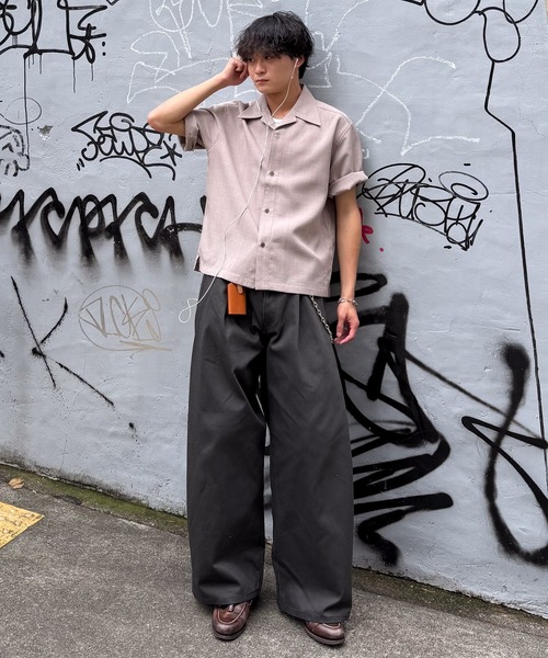 Loose fit linen touch HS shirt / ルーズフィットリネンタッチハーフ