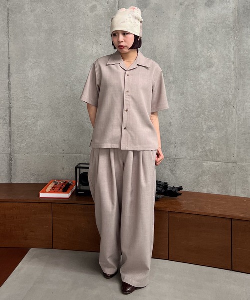 Loose fit linen touch HS shirt / ルーズフィットリネンタッチハーフ