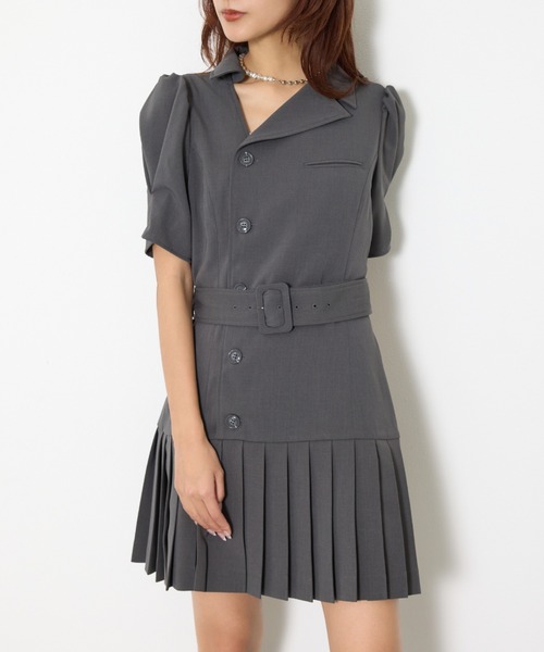 3.1 PhillipLim スカーフ アシンメトリー シャーリング ワンピース ASYMMETRY PLEATS S/OP アシンメトリープリーツショートワンピース 春