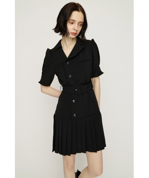 ASYMMETRY PLEATS S/OP アシンメトリープリーツショートワンピース 春