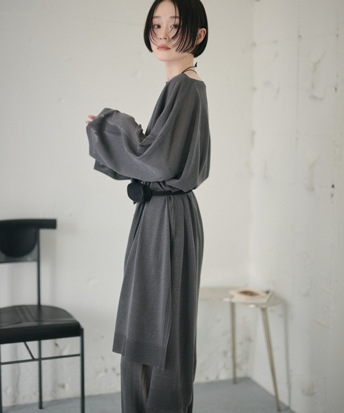 LAULEN(ローレン)の「sheer knit tunic /シアーニットチュニック(ニット/セーター・レディース・チャコールグレー/ベージュ/アイボリー・FREE)」の5枚目の写真
