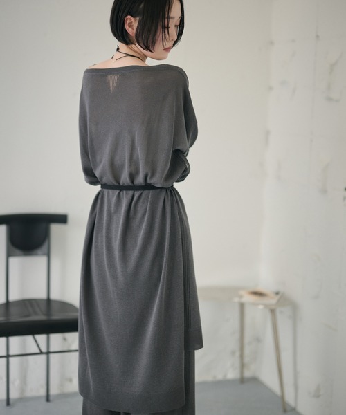LAULEN(ローレン)の「sheer knit tunic /シアーニットチュニック(ニット/セーター・レディース・チャコールグレー/ベージュ/アイボリー・FREE)」の6枚目の写真