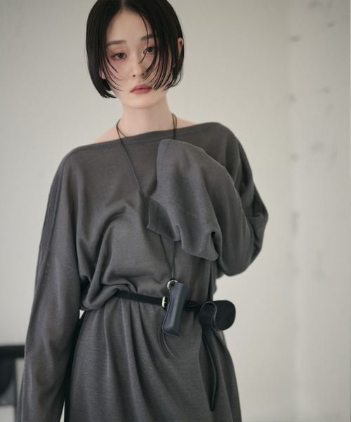 LAULEN(ローレン)の「sheer knit tunic /シアーニットチュニック(ニット/セーター・レディース・チャコールグレー/ベージュ/アイボリー・FREE)」の8枚目の写真