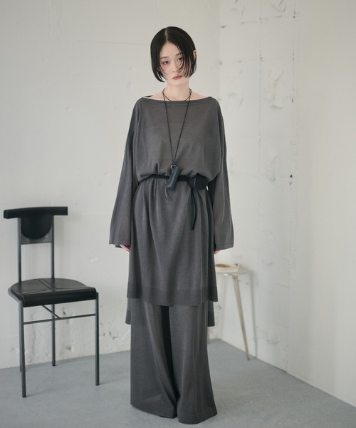 LAULEN(ローレン)の「sheer knit tunic /シアーニットチュニック(ニット/セーター・レディース・チャコールグレー/ベージュ/アイボリー・FREE)」の9枚目の写真