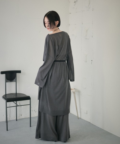 LAULEN(ローレン)の「sheer knit tunic /シアーニットチュニック(ニット/セーター・レディース・チャコールグレー/ベージュ/アイボリー・FREE)」の11枚目の写真
