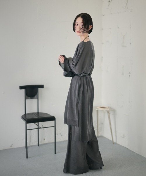 LAULEN(ローレン)の「sheer knit tunic /シアーニットチュニック(ニット/セーター・レディース・チャコールグレー/ベージュ/アイボリー・FREE)」の12枚目の写真