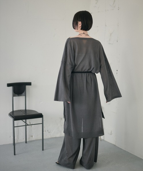 LAULEN(ローレン)の「sheer knit tunic /シアーニットチュニック(ニット/セーター・レディース・チャコールグレー/ベージュ/アイボリー・FREE)」の13枚目の写真
