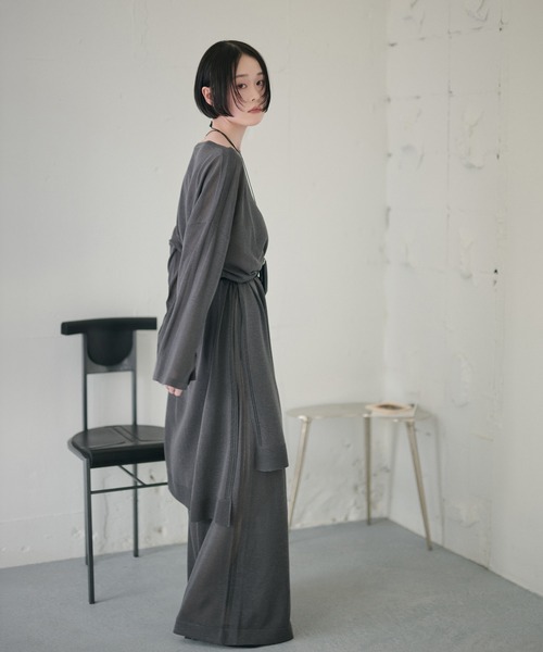 LAULEN(ローレン)の「sheer knit tunic /シアーニットチュニック(ニット/セーター・レディース・チャコールグレー/ベージュ/アイボリー・FREE)」の14枚目の写真