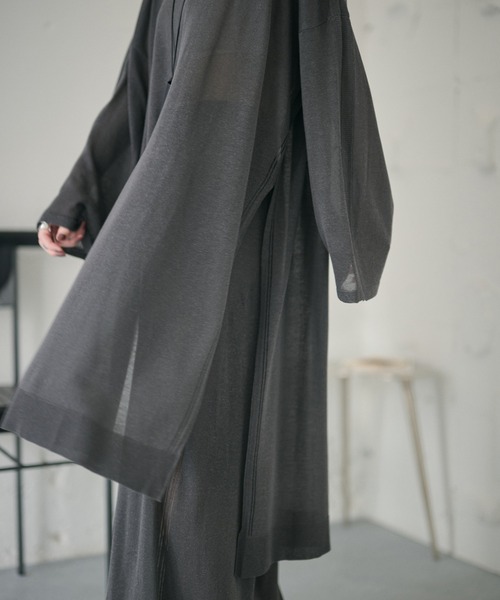 LAULEN(ローレン)の「sheer knit tunic /シアーニットチュニック(ニット/セーター・レディース・チャコールグレー/ベージュ/アイボリー・FREE)」の18枚目の写真
