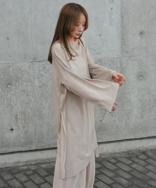 LAULEN(ローレン)の「sheer knit tunic /シアーニットチュニック(ニット/セーター・レディース・チャコールグレー/ベージュ/アイボリー・FREE)」の21枚目の写真