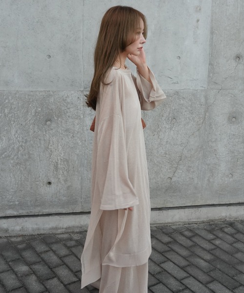 LAULEN(ローレン)の「sheer knit tunic /シアーニットチュニック(ニット/セーター・レディース・チャコールグレー/ベージュ/アイボリー・FREE)」の22枚目の写真