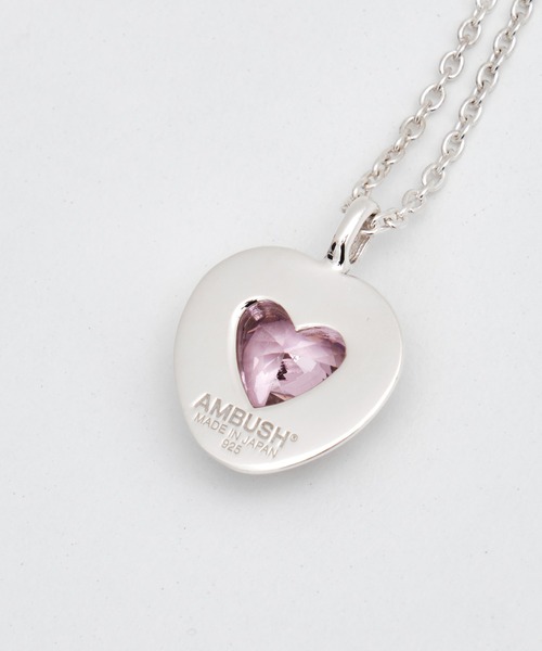 AMBUSH(アンブッシュ)の「【AMBUSH/アンブッシュ】HEART CLASS RING CHARM NECKLACE(ネックレス・メンズ・ピンク/クリア・FREE)」の4枚目の写真