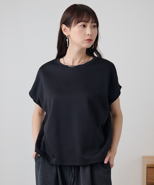 DAYRA(デイラ)の「クルーネック シームレス オーバーサイズ 半袖 トップス(Tシャツ/カットソー・レディース・ホワイト/ブラック/ダークグレー/ネイビー・FREE/S)」の1枚目の写真
