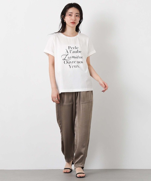 Gready Brilliant（グレディブリリアン）の「ＰｅｒｌｅクルーネックTシャツ（Tシャツ/カットソー・レディース・ブラウン/ピンク/オフホワイト・38）」の7枚目の写真