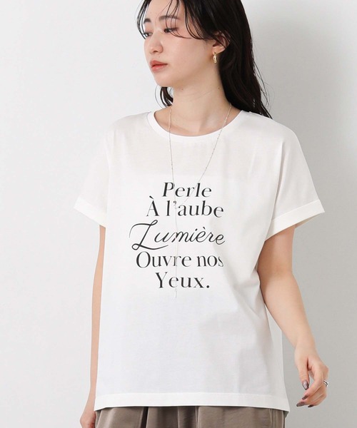 Gready Brilliant（グレディブリリアン）の「ＰｅｒｌｅクルーネックTシャツ（Tシャツ/カットソー・レディース・ブラウン/ピンク/オフホワイト・38）」の11枚目の写真