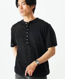 Beno（ビーノ）の「透かしジャガードニットヘンリーN TEE（Tシャツ/カットソー）」
