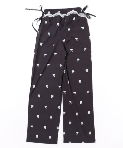 semuse(セミューズ)の「リボンプリントウエストレースリボンワイドパンツ(その他パンツ・レディース・ホワイト/ブラック・FREE)」の18枚目の写真