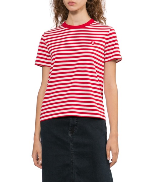 APEE BY A BATHING APE（エイピーバイアベイシングエイプ）の「HEART BADGE STRIPED TEE（Tシャツ/カットソー・レディース・ブラック/レッド・MEDIUM/SMALL/X-SMALL）」の6枚目の写真